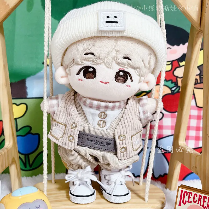 Doll Clothes for 20cm Idol Dolls Accessories Plush Doll's Clothing Cute Suspenders Pant Suit Stuffed Toy Dolls Outfit Handmade