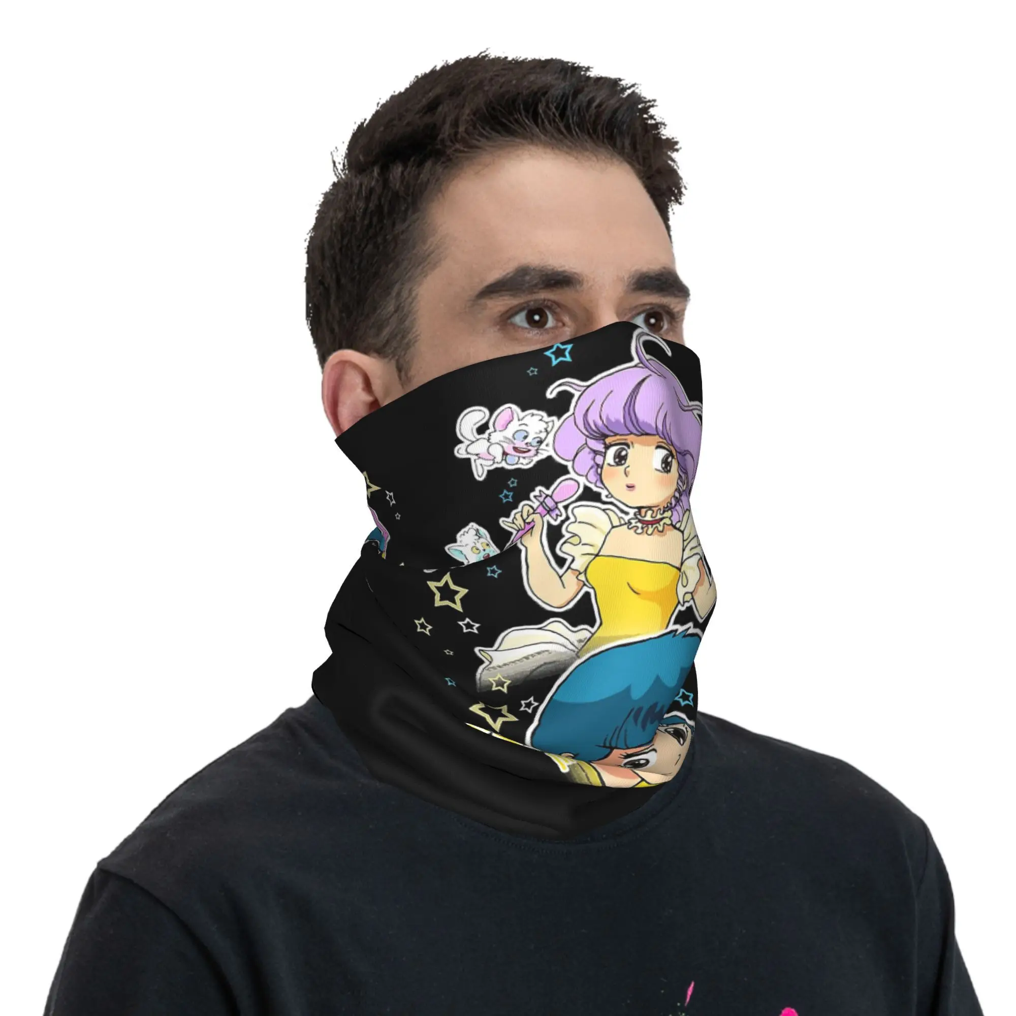 Ange magia cremoso mamy clássico cremoso mami bandana pescoço gaiter impresso máscara cachecol quente ciclismo cachecol equitação unisex adulto