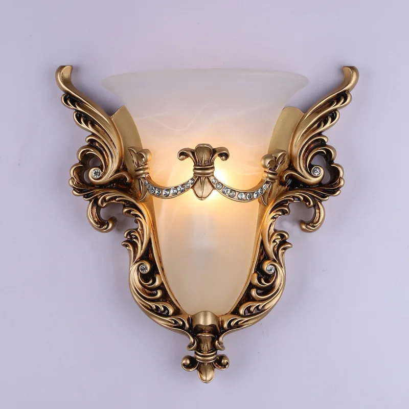 النمط الأوروبي مصابيح الحائط أجنحة من الملائكة الإبداعية الزجاج عاكس الضوء وحدة إضاءة LED جداريّة الشمعدان صالون غرفة نوم الممر الرجعية تزين الإنارة
