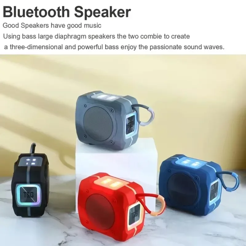 TG-661 Bass Wireless Portable BT Mini Speaker Stereo Square Mini Woofer Speaker TG Speaker FM Radio Support TF/USB RGB Light