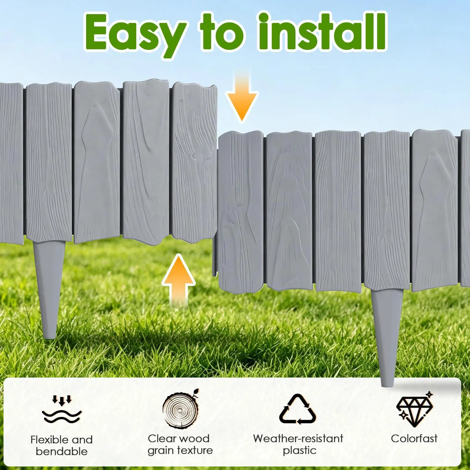 Garden Fence Border 10 Pieces Short Fencing Decor Landscape Edging Border For Retaining Outdoor Landscape Yard Plant Beds Mulch