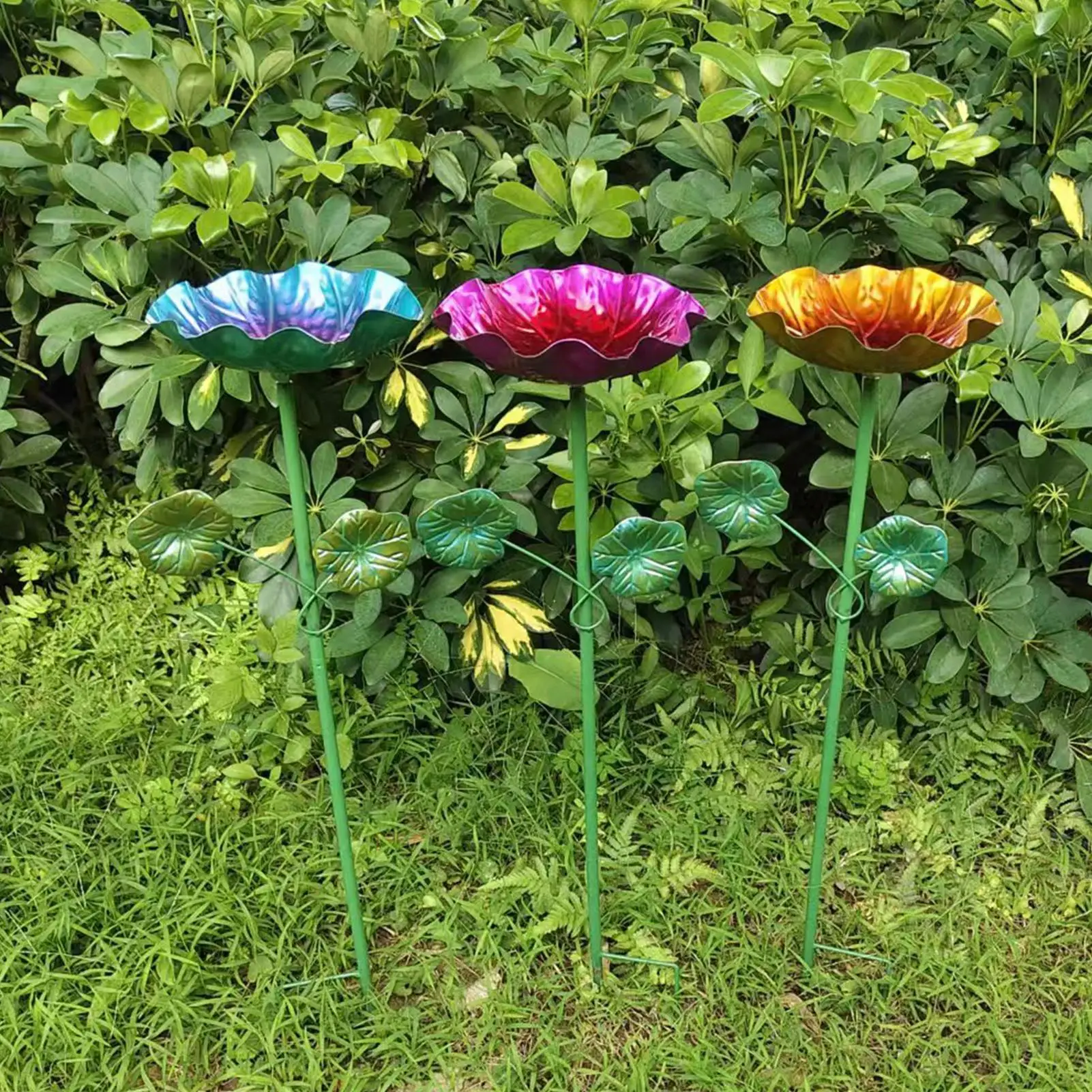 Bird Bath For Outside Vintage Iron Flower Decoration Garden Bird Bath For Feeding Home Garden Backyard Courtyard Landscaping