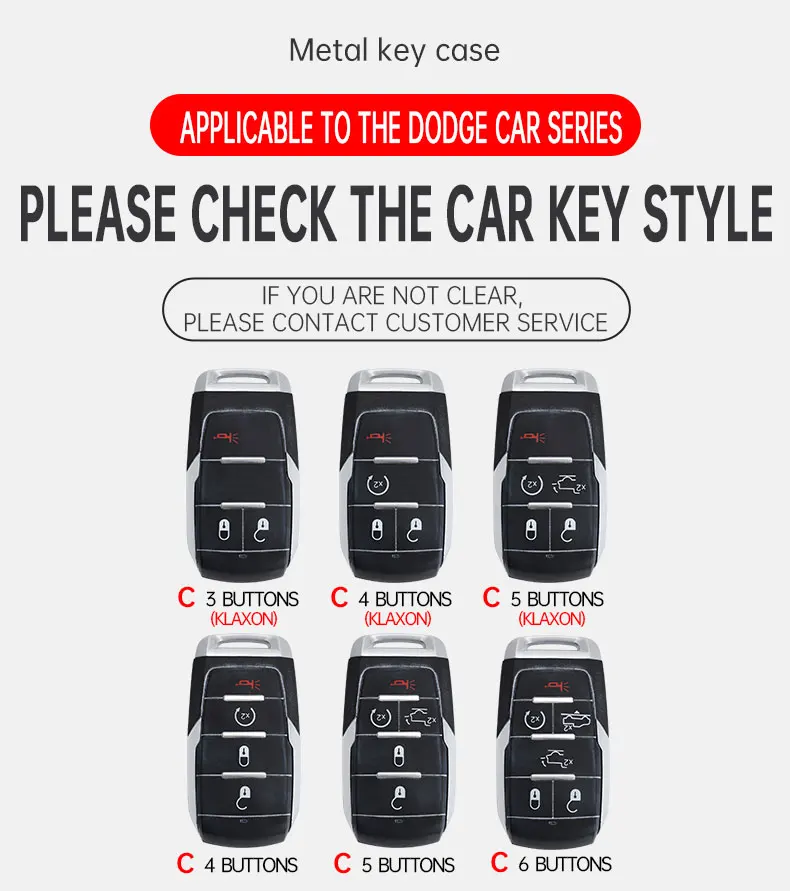 3/4/5/6 Buttons Zinc Alloy Car Key Case Cover Accessories For Dodge RAM 1500 2500 3500 4500 5500 RAM1500 RAM2500 TRX 2021 2020 view 3