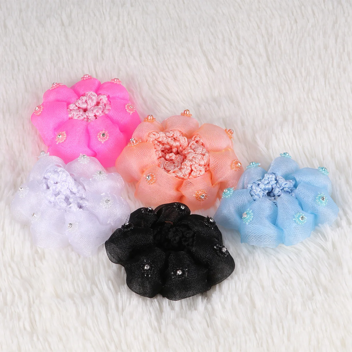 

5 шт., детские снуды для волос, сетки для танцевальных выступлений, головные уборы, сценический аксессуар, эластичная сетка для стильного вида, летнее использование