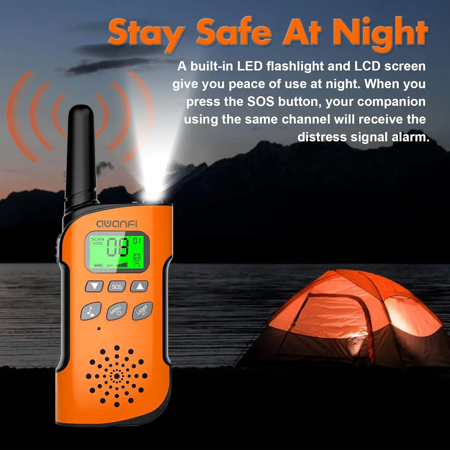 FRS/PMR446 Walkie Talkies for Adults Kids 6 Pack, Rechargeable, 1000mAh, USB-C, Flashlight, Lanyard, VOX for US, CA, MX, EU, UK