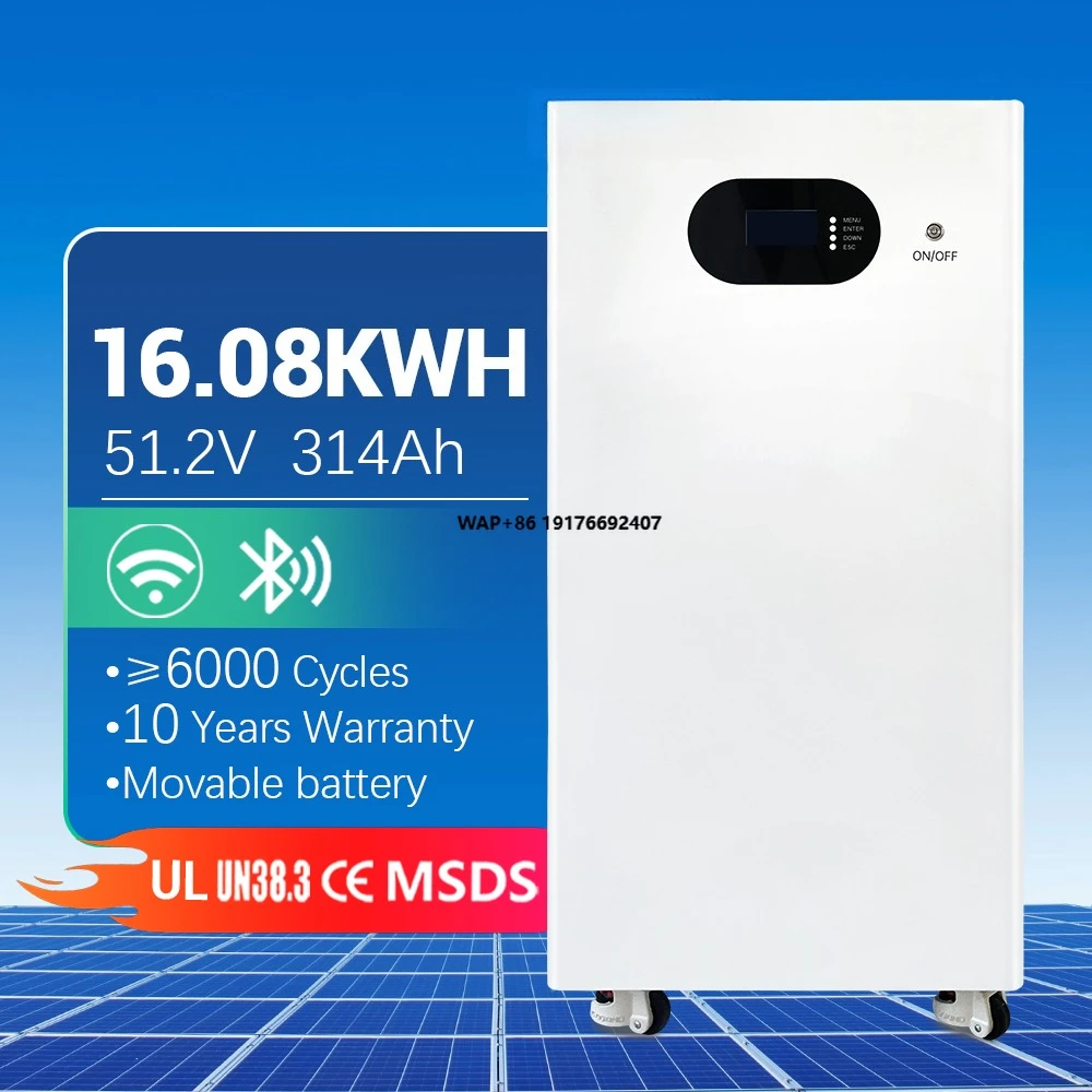 48V 200Ah LiFePO4 Home Energy Storage Battery Complete Solar Power System Kit Inverter CAN Communication Stackable Solar Panels