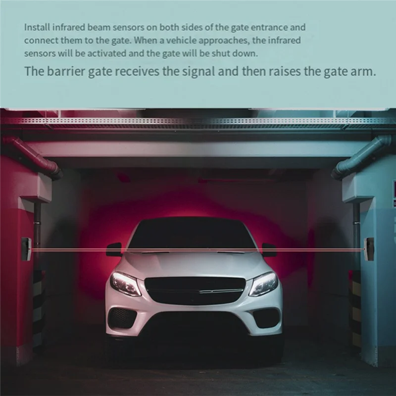 B24B Automatic Gate Door Safety Alarm Infrared  Sensor 15M Battery Photocell DC/AC 12~24V Waterproof IP5