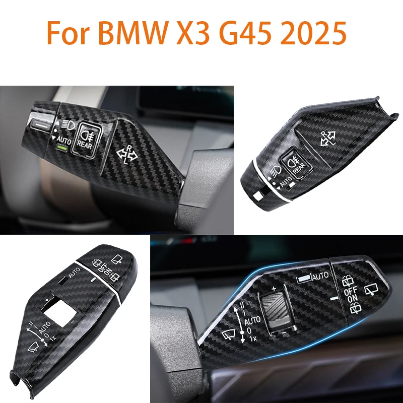 Car Turn Signal Wiper Lever Switch Cover Carbon  Turn Signal Wiper Switch Lever Trim Cover For BMW X3 G45 2025