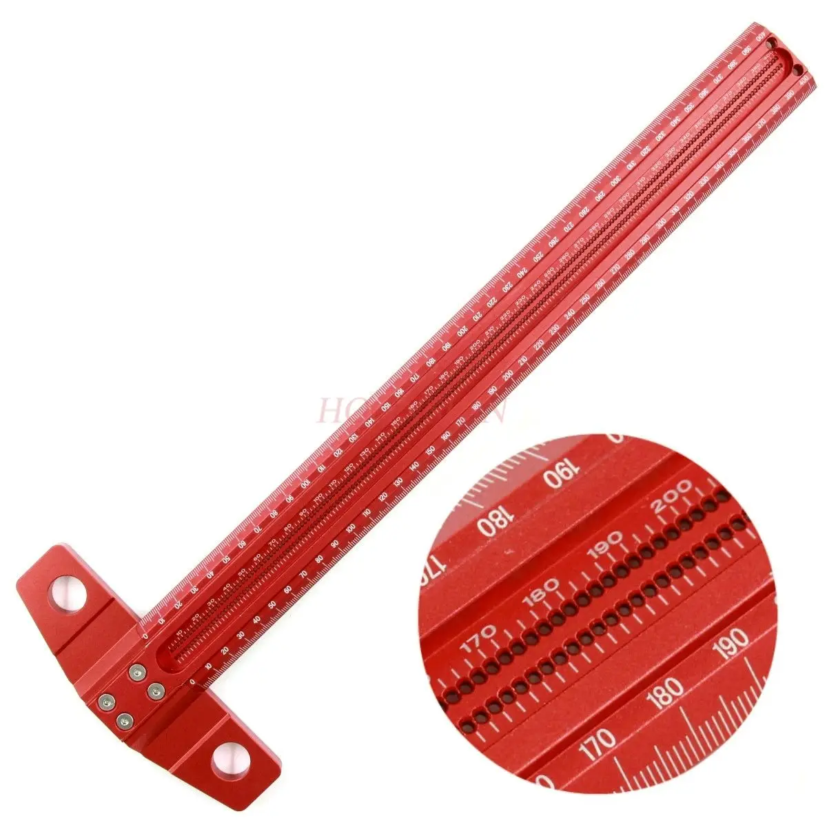 1pcs Woodworking marking T-shaped ruler 90 degree line planning tool hole ruler multifunctional ruler cross hole marking