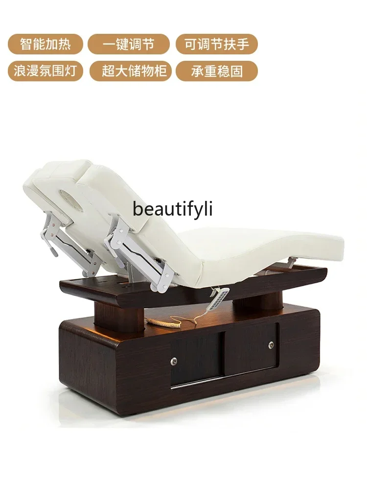 Electric beauty bed multi-functional lifting heating high-end spa bed, beauty salon special massage bed