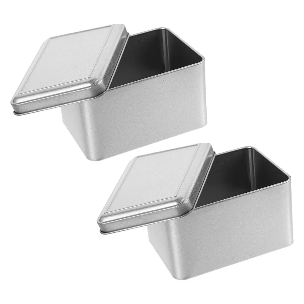 

2Pcs Tea Tin Tinplate Storage Jar Airtight Seal Coffee Bean Holder Candy Dry Food Canister Wide Mouth Storage Container