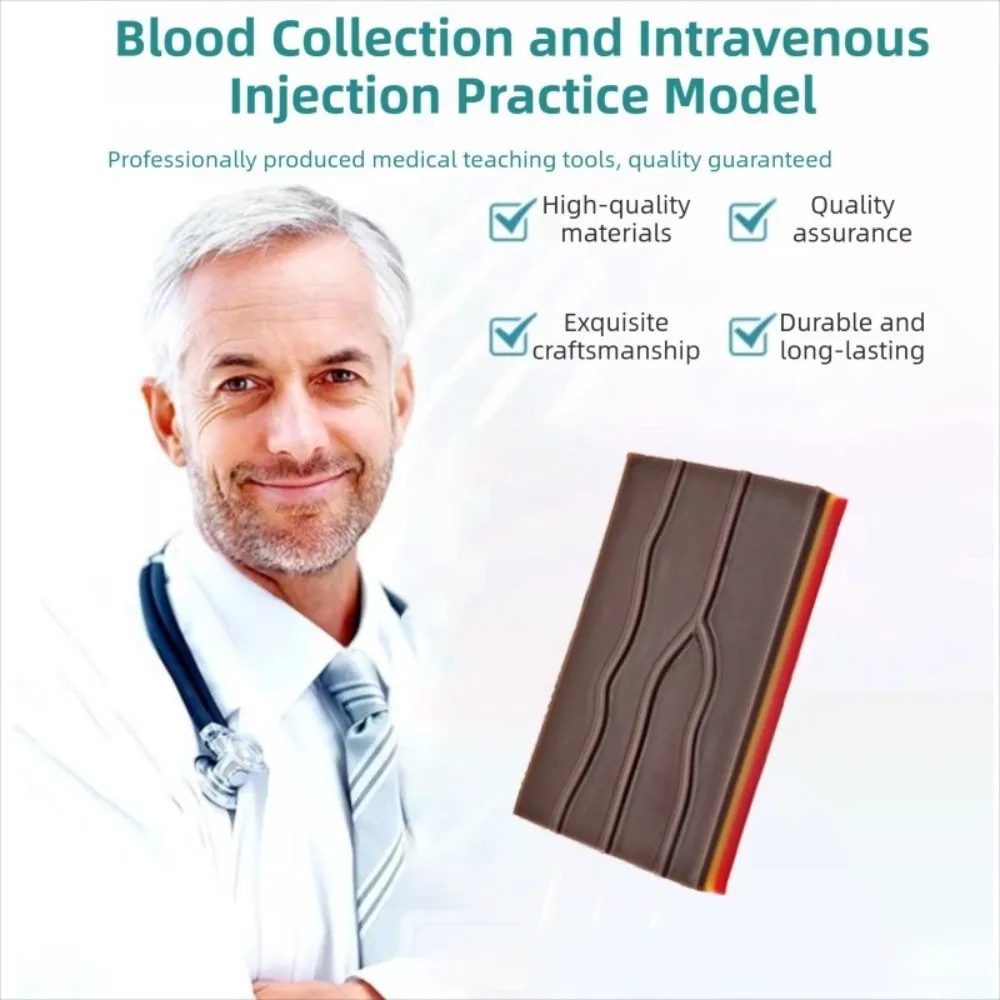 Beige Black Realistic Texture IV Training Pad Soft with Simulated Raised Veins Lifelike Blood Vessel Practice Kit Lightweight