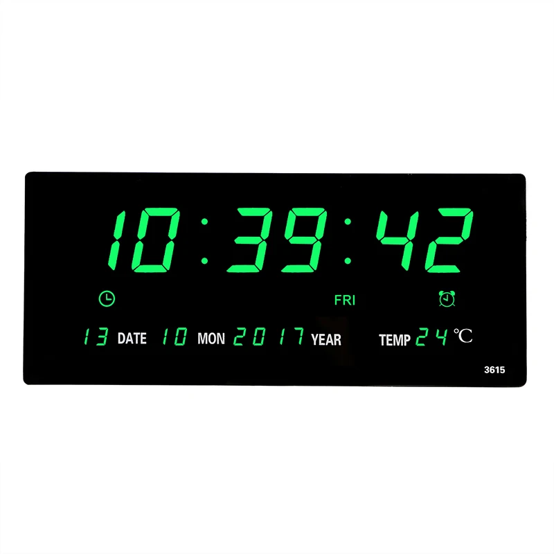 Large Digital Wall Clock&Perpetual Calendar with Time Day Date Temperature Display Electronic LED Clock for Both Wall and Desk