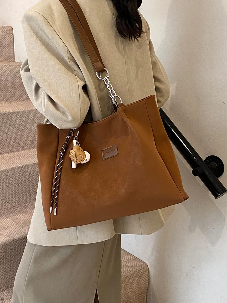 

Ele Large Capaci Tote Bag Women's 2025 New Faion Retro Versatile Commuter Single oulder Handbag Casual Simple Sle