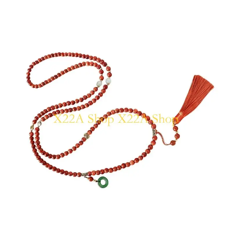 Unique Lightweight Wooden Bead Fringe Necklace Beaded Bangle Comfortable for Long Term Wear for Travelers Professionals
