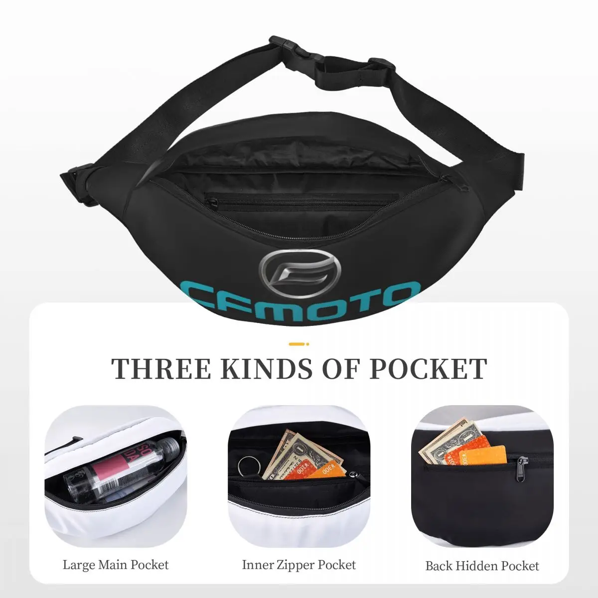 CF Moto-Motocicleta Unisex saco da cintura, Multifunções Sling Crossbody Bags, Peito Malas, Short Trip Pack