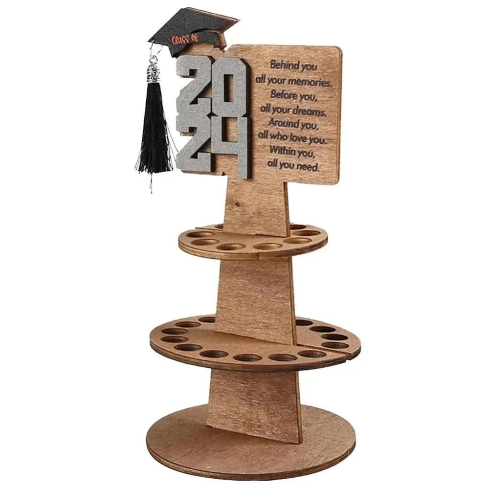 Porte-argent de remise des diplômes, chapeau de remise des diplômes, porte-argent en bois, cadeau unique fait à la main, 25 trous