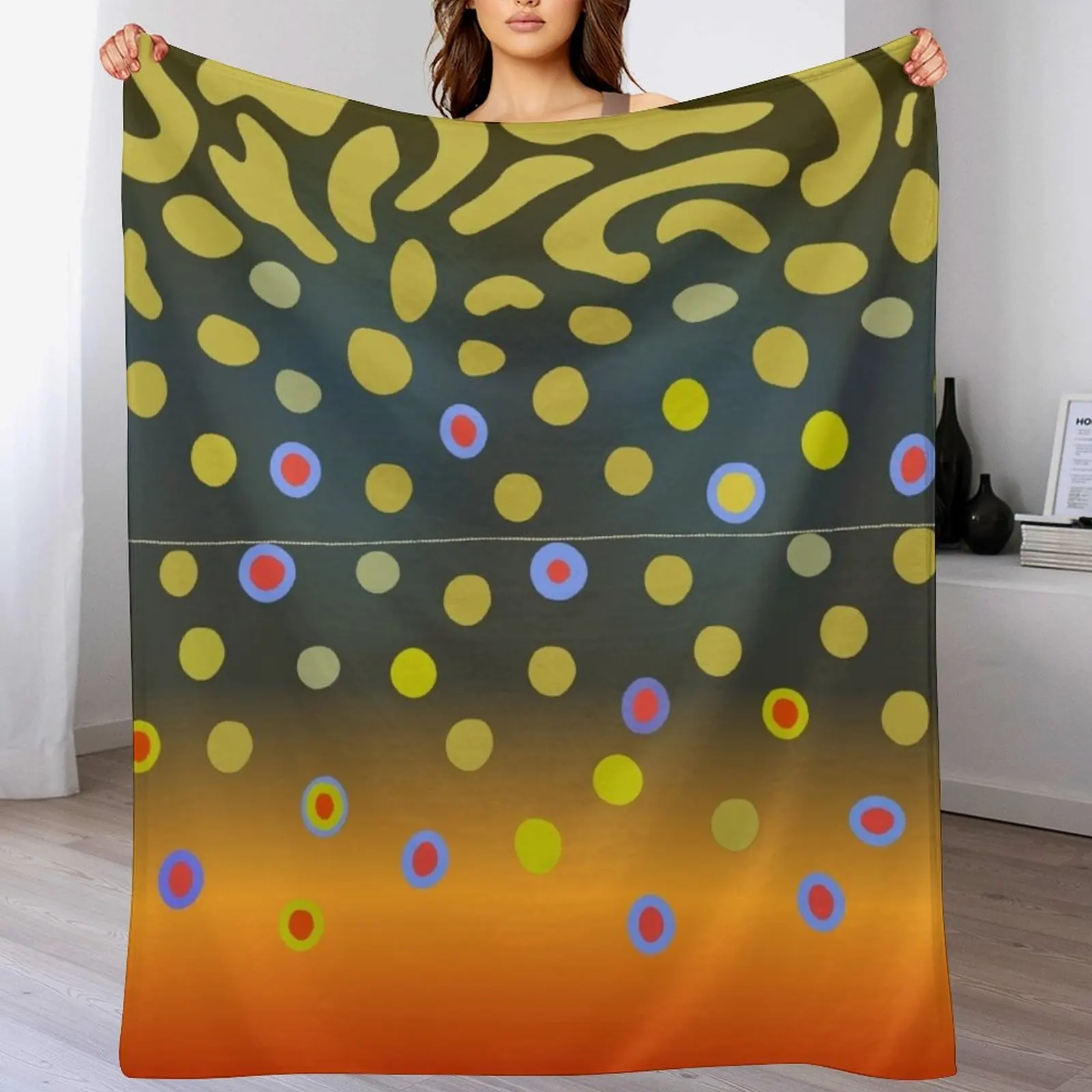 

Brook Trout Skin Throw Blanket Heavy Thin Sofa Quilt Bed Fashionable Blankets