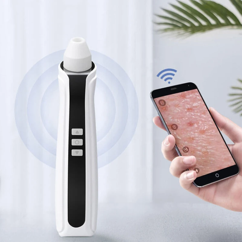 

Pore Blackhead Remover With Camera WiFi Visual Facial Pimple Sucker Extractor Tool Blackhead Remover Vacuum