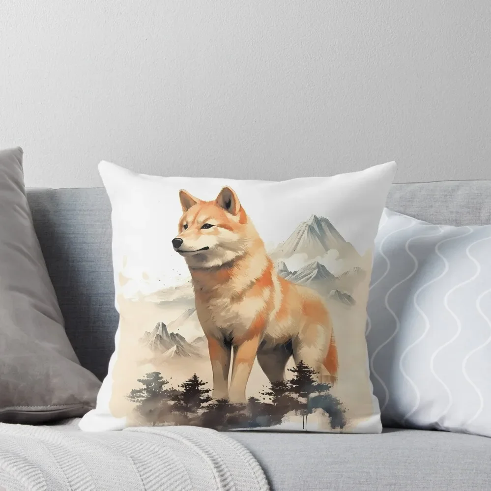 

Shiba Inu Dog Retro Painting Art Throw Pillow Cushions For Sofa home decor items pillow