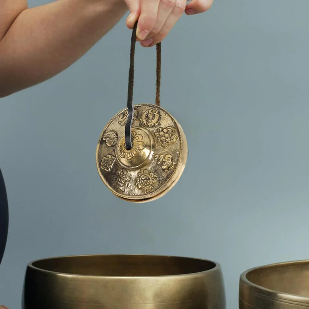 

Brass Cymbals Hand Percussion Instrument For Adults Clear Sound Auspicious Pattern Ritual Blessing Exorcism Fine