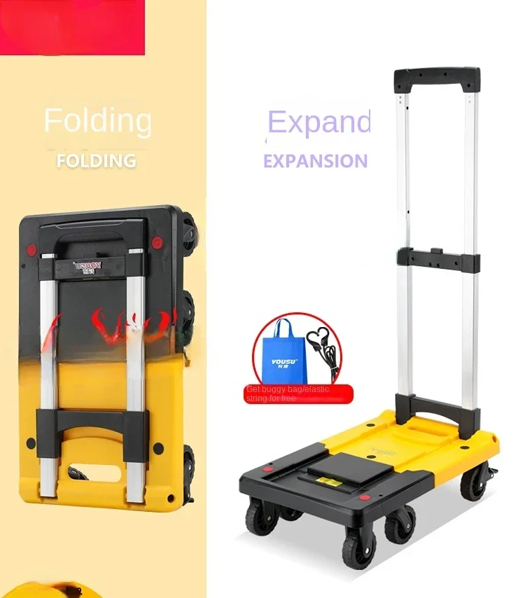 Remorque à Main Pliante pour Ménage, Chariot de Courses, Bagages Express