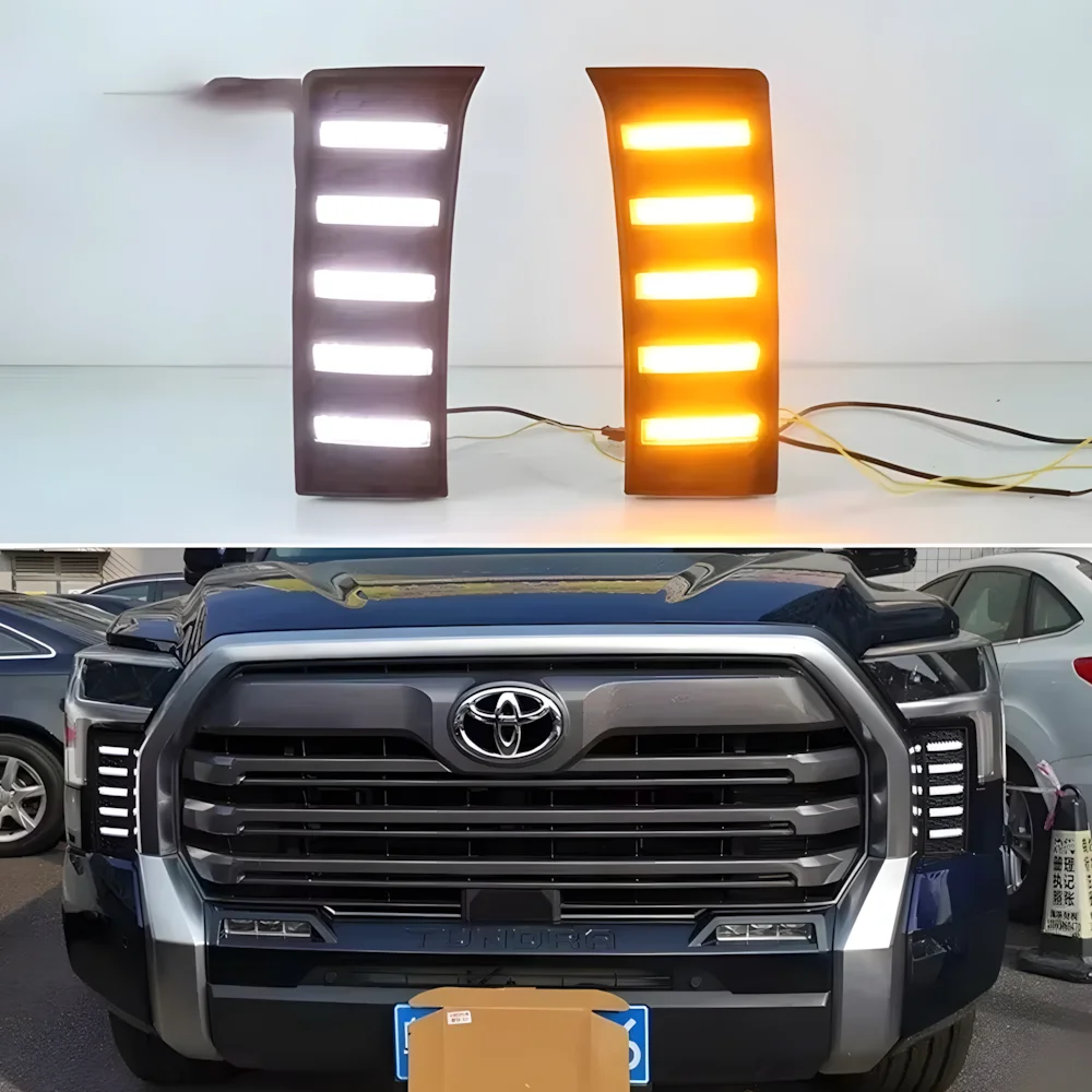For Toyota Tundra Sequoia 2022-2023 Car Front Lamps Assembly Upgrade Dynamic LED Daytime Running Light Tool Accessories