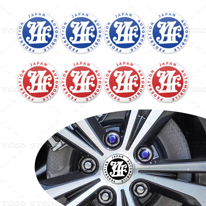 4pcs/Set 56mm Car Styling Japan Automobile Federation JAF Emblem Badge Car Wheel Hub Center Caps Rims Covers Sticker Decoration