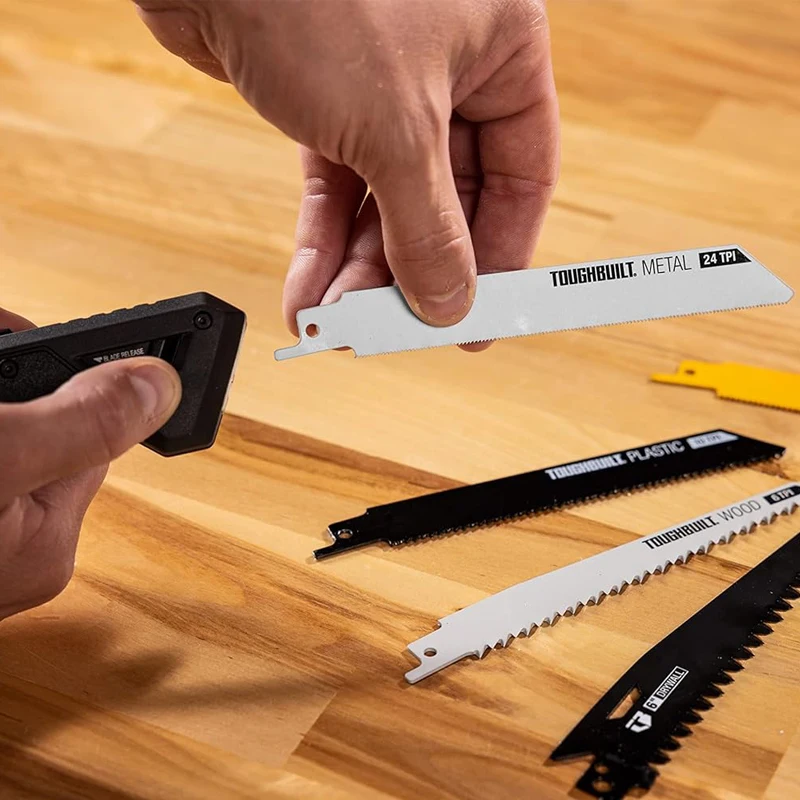 TOUGHBUILT TB-H4S5-23FU Folding Jab Saw With 4 Blades  Plastic Multi Metal Wood Reciprocating Saw Storage Case Hand Tool