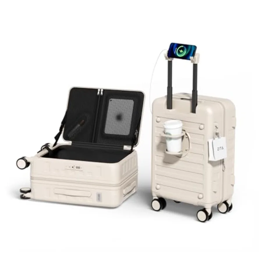 

20-inch Expandable Lightweight PC Hard Shell Carry On Luggage with TSA Lock 360 Silent Spinner Wheels Top Opening Cup Holder Iv