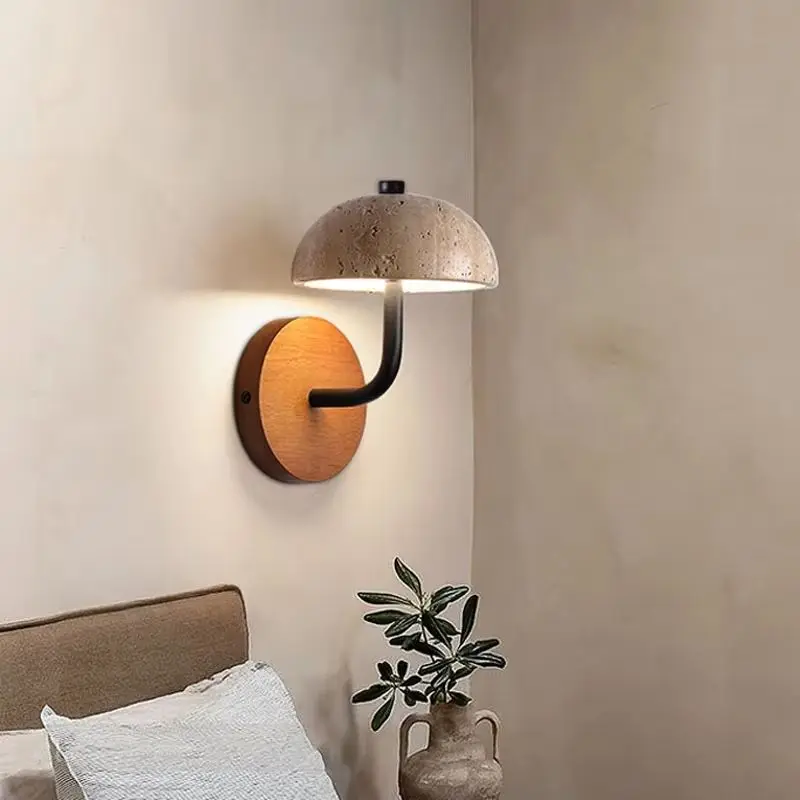 Wabi Sabi Nordic Umbrella LED Wall Lamp 12W Yellowstone Light for Bedroom Home Decoration Circular Light for Restaurant Corridor