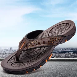 Men's Flip Flops Summer Retro Large Size Sandals Round Head Lightweight Non-slip Slippers Hiking Shoes Sandalias Hombre