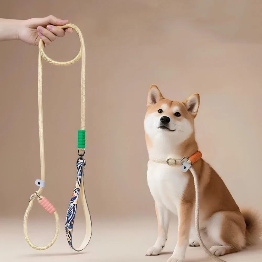 

Fashionable Dopamine Pet Dog Leash Nylon Rope Heavy Duty Pet Training Lead Wear-resistant No Pull Dog Collar Dog Training