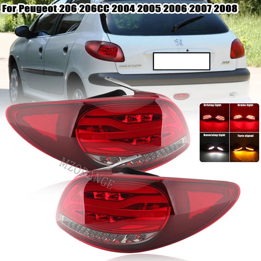 LED Rear Tail Light For Peugeot 206 206CC 2004 2005 2006 2007 2008