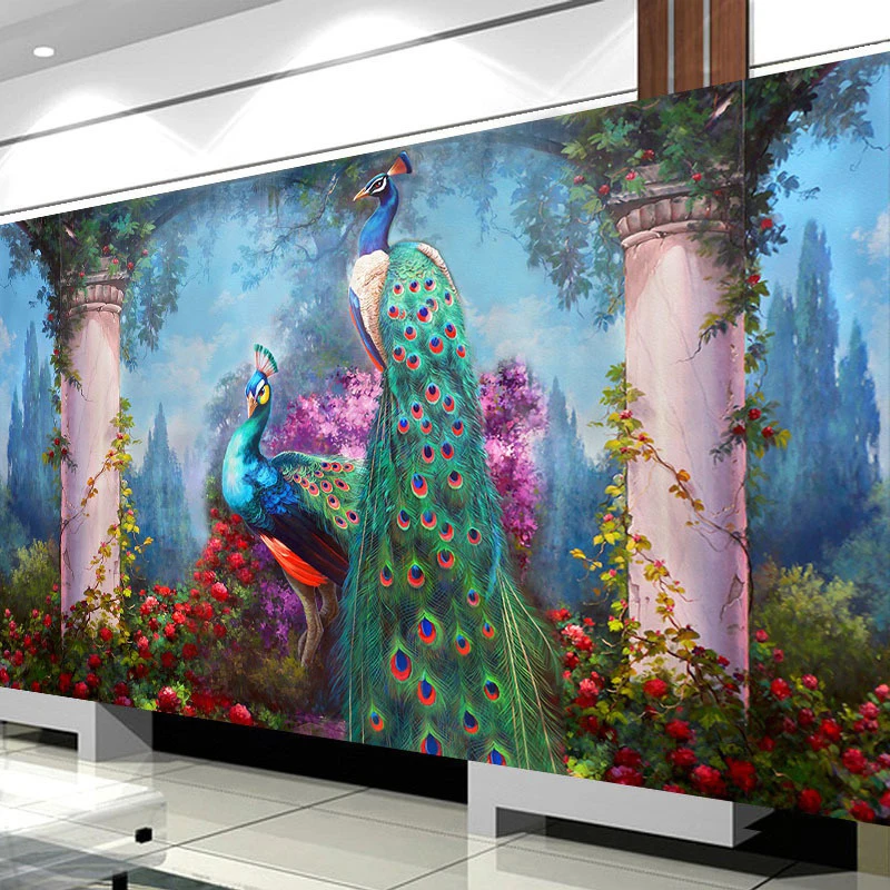 5D Diamond painting, wall pictures, garden, Peacock, animal, cross stitch, embroidery, for bedroom, home decoration