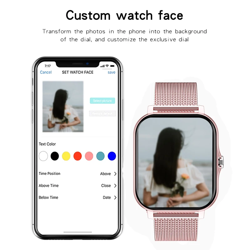 Lige-血圧と心拍数を監視するBluetooth接続時計,男性と女性のための防水スマートウォッチ