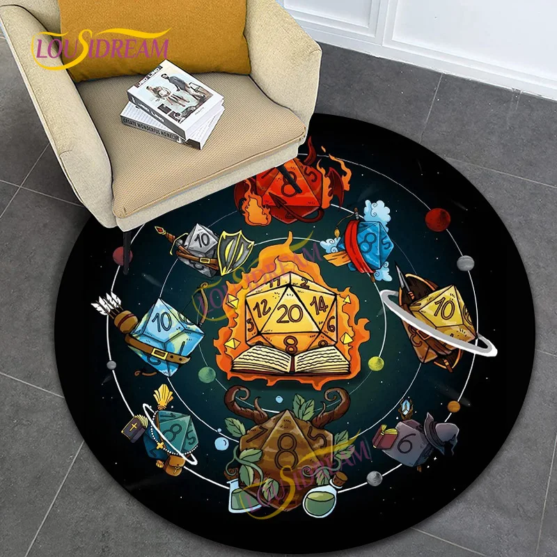 

Dungeons Dice D20 Rugs 3D Printing Floor Soft Mat Bedroom Living Room Children's Room Home decoration Yoga Plush Pet carpet.