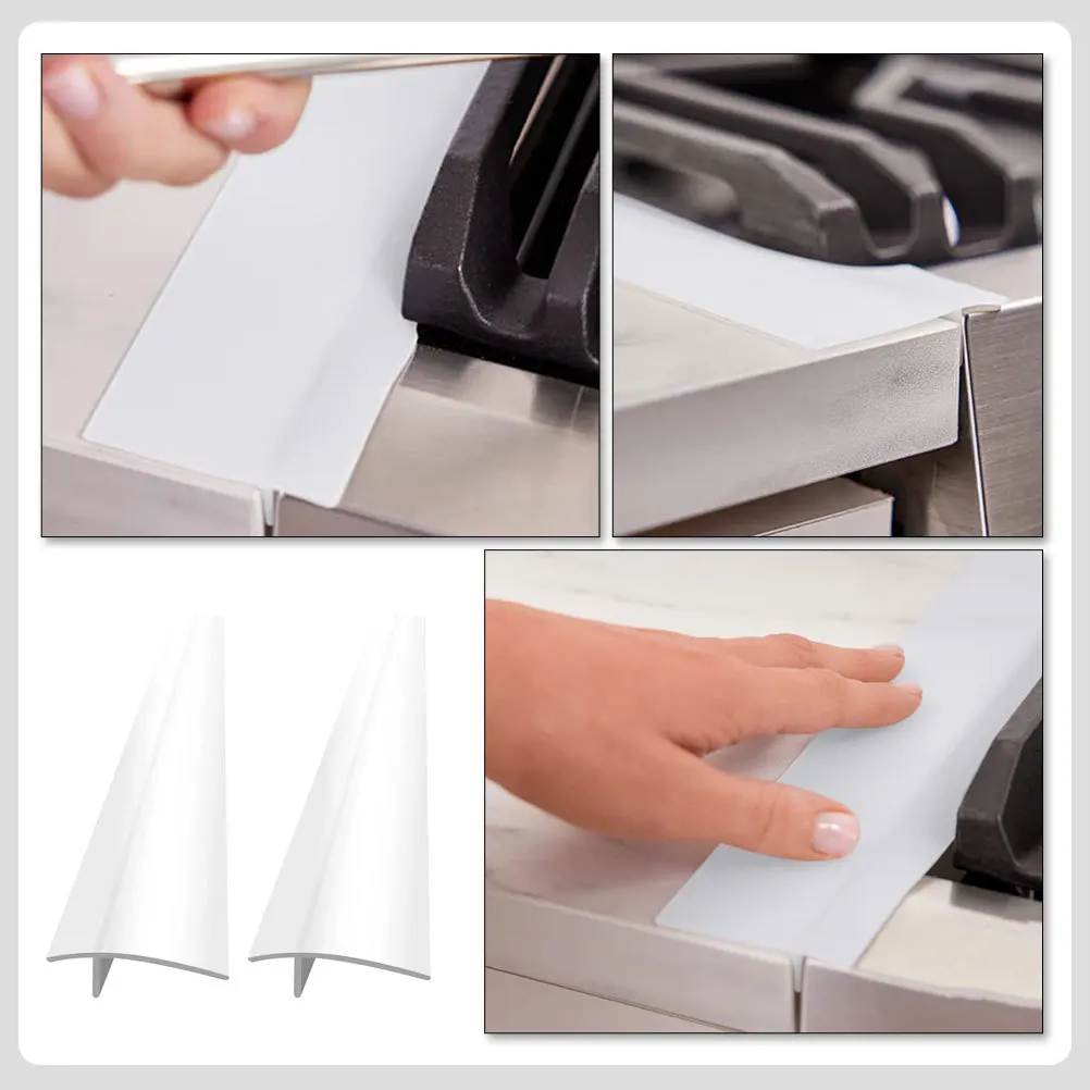 

2Pcs Kitchen Stove Gaps Covers Silicone Flexible Heat Resistant Seal Slit Filler Oven Side Guard Protector Stove Guard