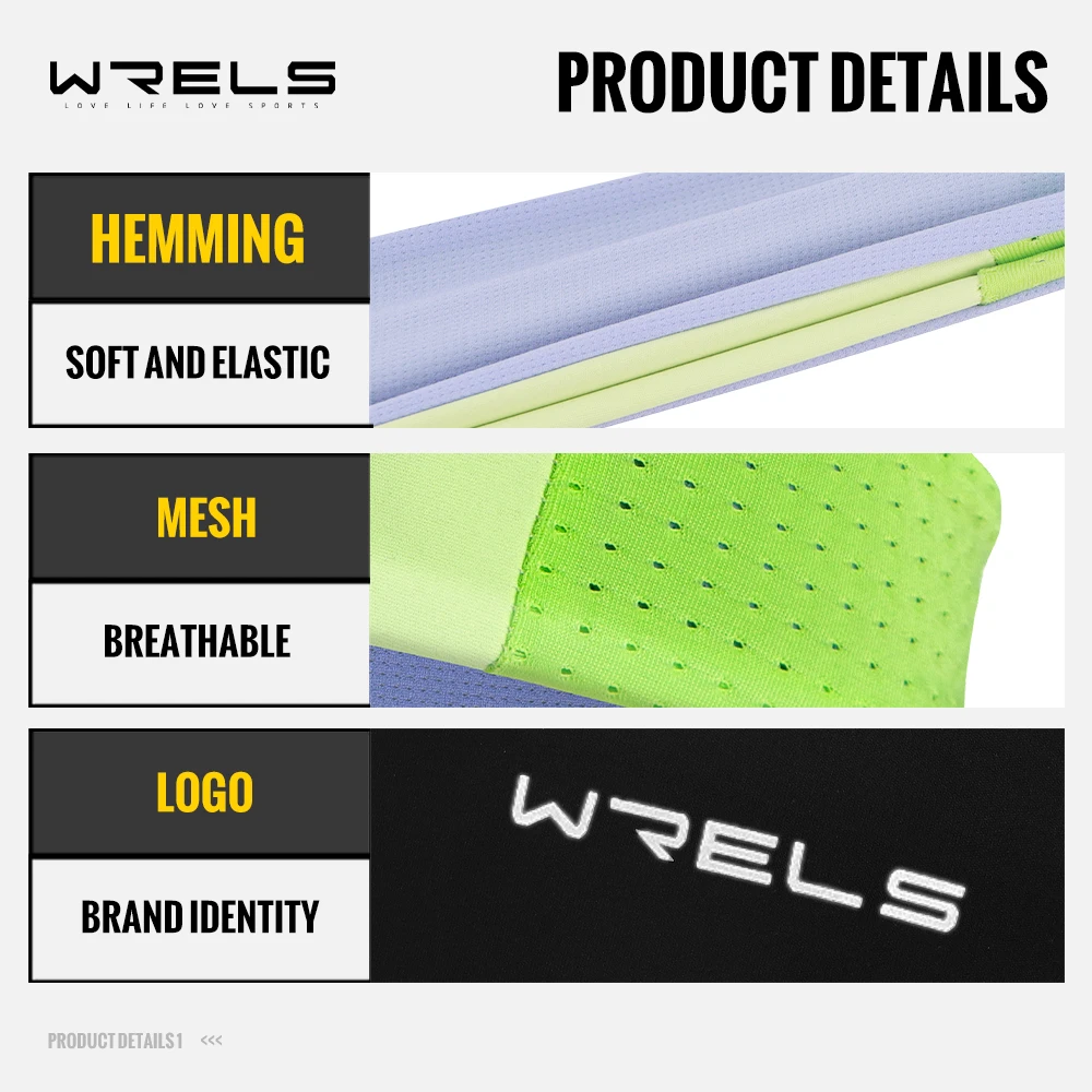 WRELS Anti-Slip Sports Headband Sweat Absorbing Headband Breathable Fitness Running Hair Band Quick Dry Elastic Cycling Hairband image 5