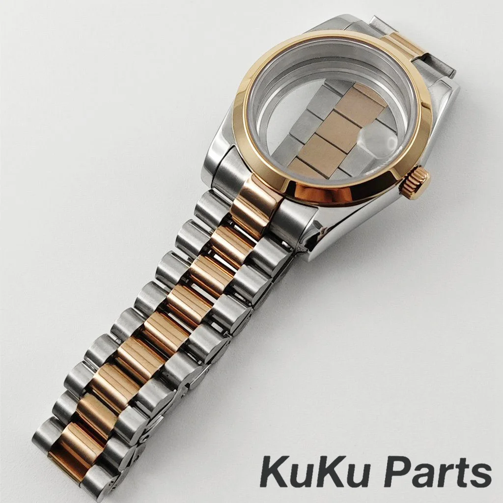 الرئاسية سوار 36 مللي متر/40 مللي متر الفضة ارتفع الياقوت ساعة كريستال الحال بالنسبة NH34 NH35 NH36 NH38 ETA2824 حركة 28.5 مللي متر الهاتفي