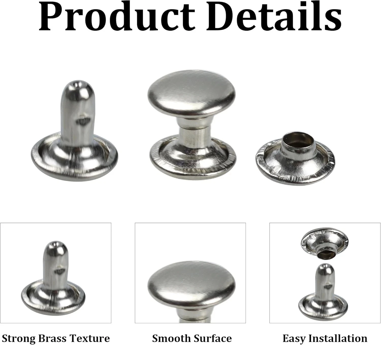 50 ~ 1000 مجموعة مزدوجة غطاء المسامير 6/7/8/9/10/12 مللي متر ترصيع المسامير السريعة المعادن الملابس المسامير الجلود الحرفية إصلاح DIY بها بنفسك الملابس الخياطة