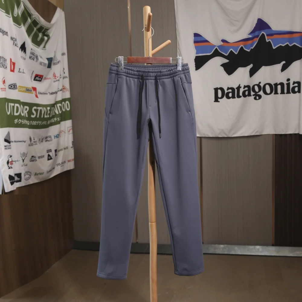 

Thiened Fce Men's Casual Pants Autumn Winter Warm Not Puffy Straight Leg Leisure Trousers Polyester Fiber Casual Wear