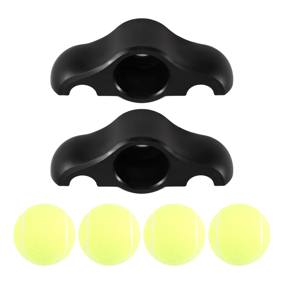 ABJZ 2PCS Indoor Bike Cushioned Foot Pad Noise Reduction and Anti-Friction Floor Tennis Foot Pads for (with Ball)