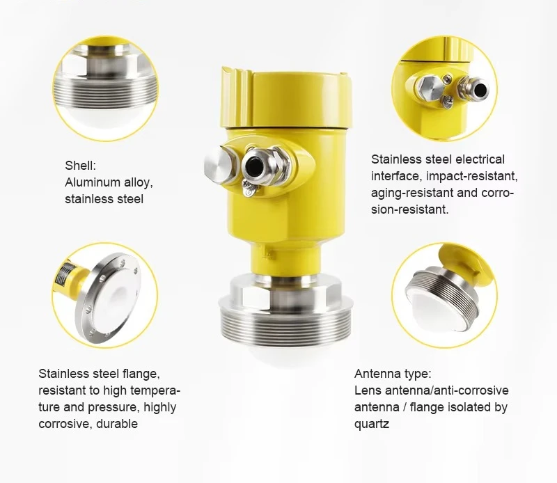 Manufacturer Rs485 4-20ma Contact Diesel Fuel Tank 80ghz High Frequency Heavy Duty Radar River Water Level Transmitter