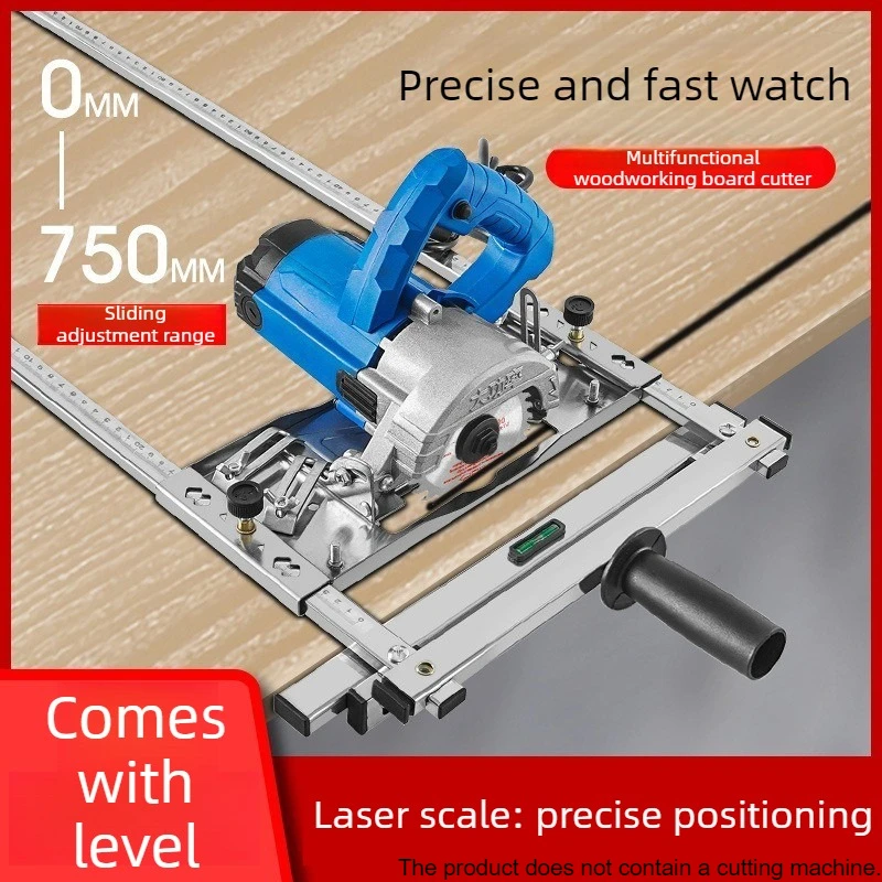Adjustable Panel Cutter Multifunctional Plank Cutting Bracket Clear Scale Cutting Locator Woodworker Decoration Tools with Level