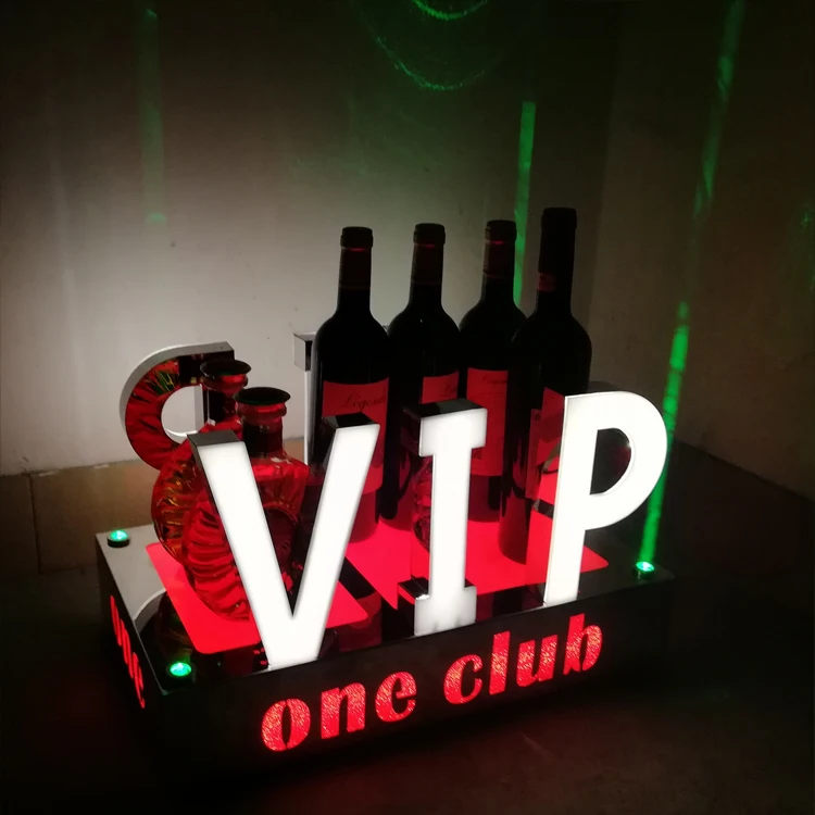 Niestandardowa dioda LED Luminous VIP Bottle Service Champagne Glorifier Wine Carrier Chariot VIP Presenter Display z zielonym ลwiatลem laserowym