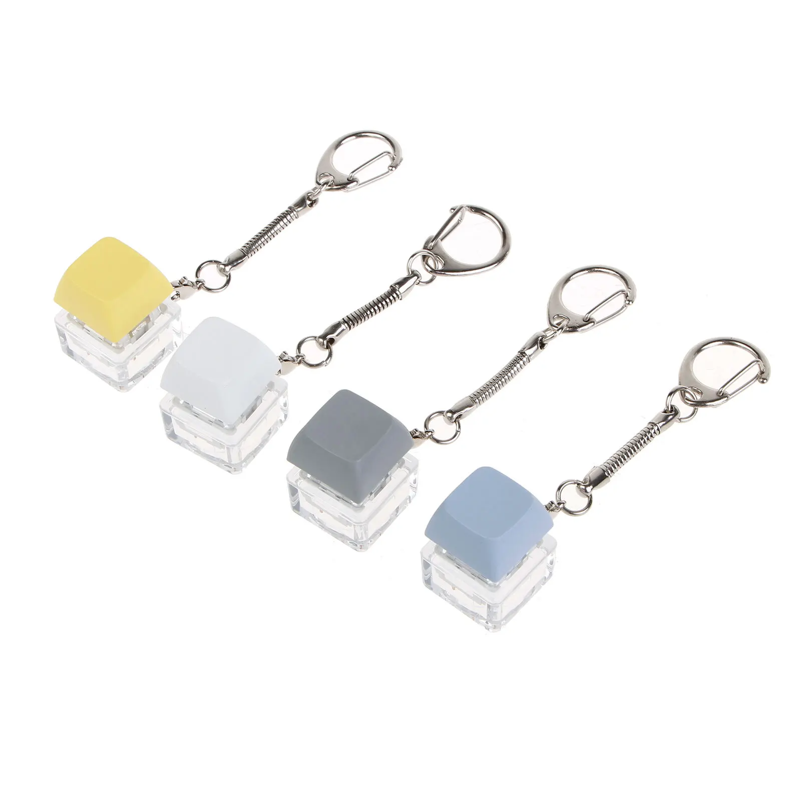 Keyboard Key Toy Stress Relief DIY Fidget Button Keycap Fidget Keychain Keyboard Keychain Toys Finger Keyboard Keyring