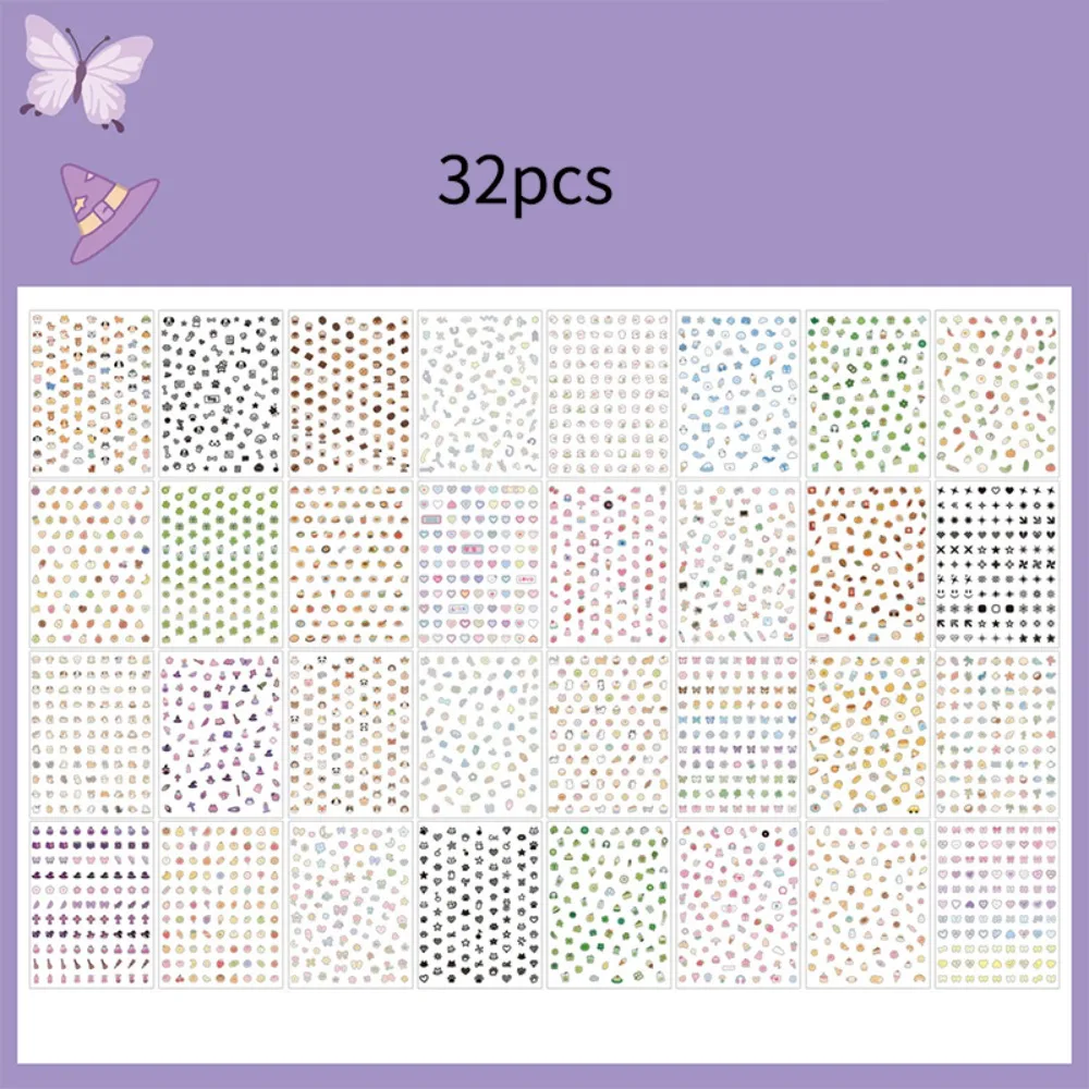 

Милые мини-наклейки для ногтей, книга, мультяшные мягкие наклейки для дневника, тисненные самоклеящиеся наклейки на чашку, художественное украшение