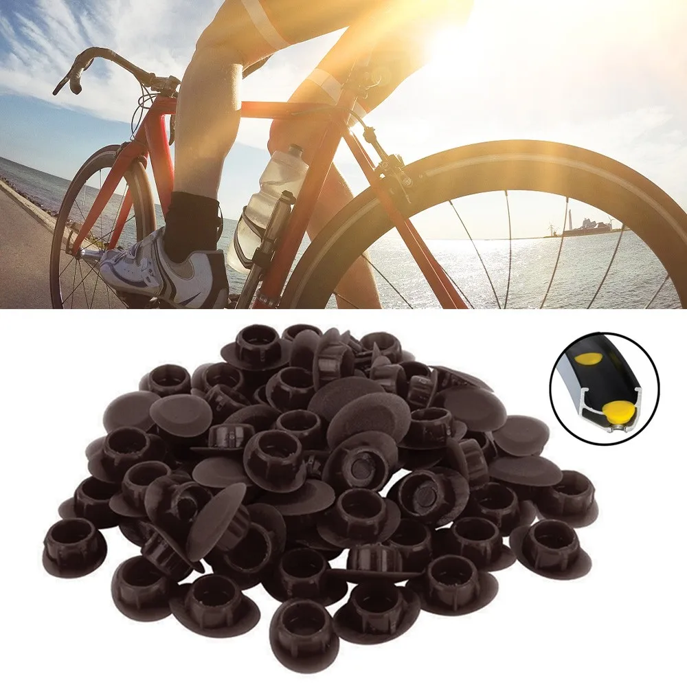 100Pcs Bicycle Rim Plug MTB Mountain Bike Tire Pad Steel Ring Hole Plug Cycling Bicycle Wheel Plugs Eyeleted Rim Spare Parts