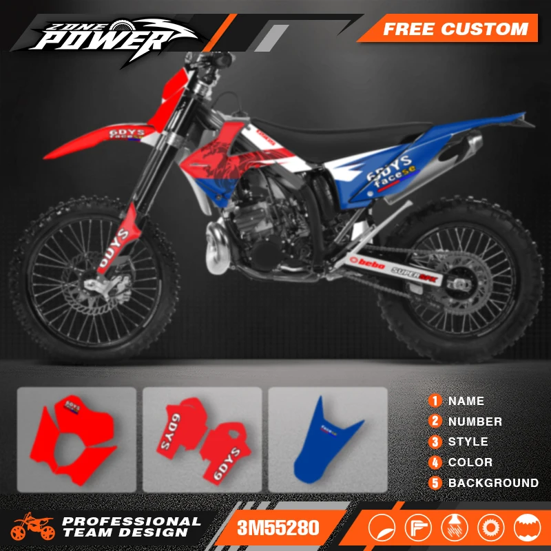 

Powerzone Full Set Graphics Backgrounds Decals Stickers Kit For GASGAS EC MC 125 200 250 300 450 2010 2011 Number Name Custom